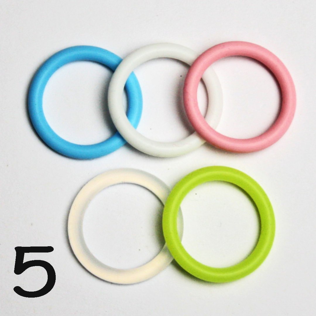 MINI Silikonringe für Schnullerkette Schnuller ohne Ring bunt farbe 